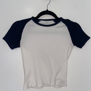 Brandy Melville Blue and White Bella Top / Tee
